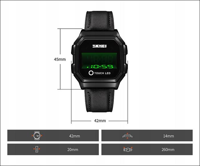 Zegarek męski SKMEI bransoleta dotykowy ekran LED Kolor wielokolorowy