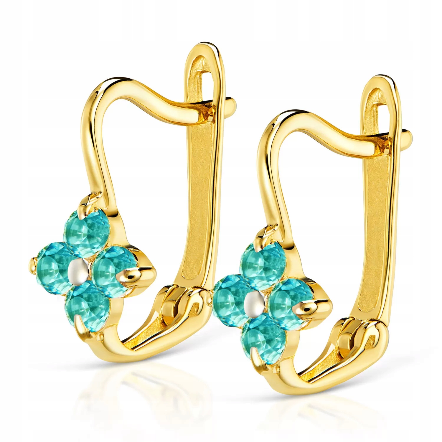 Náušnice Zlato 585 Svaté Přijímání Tyrkysové Kameny