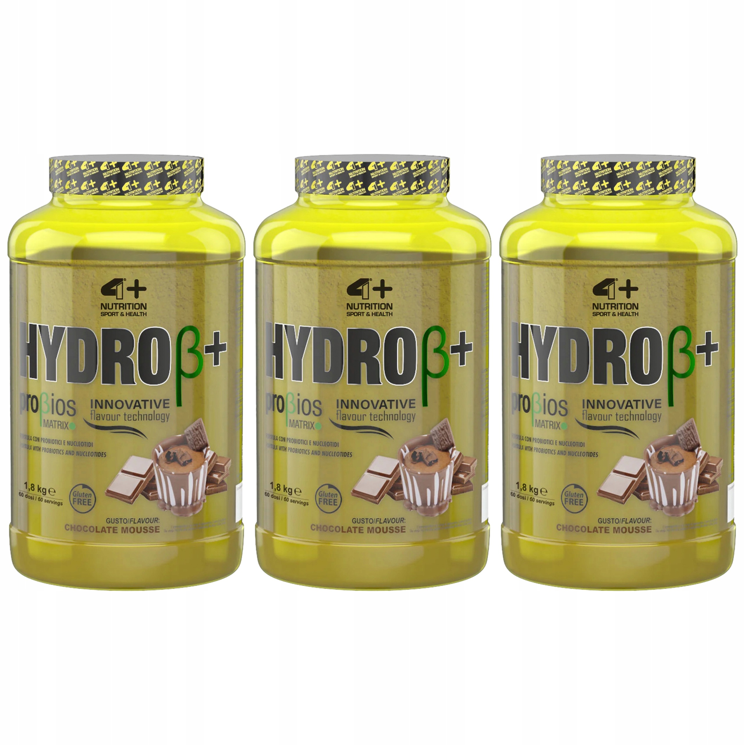 3x Hydro+ 1800 g Bílkovina Hydrolyzát Probiotikum Protein