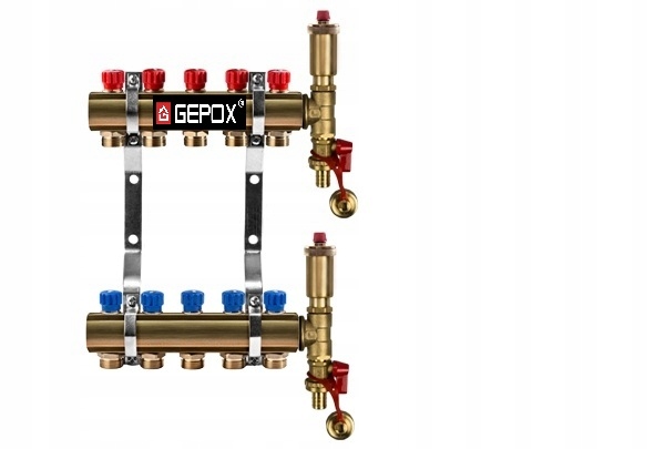Rozdělovač 5 okruhů pro ústřední vytápění