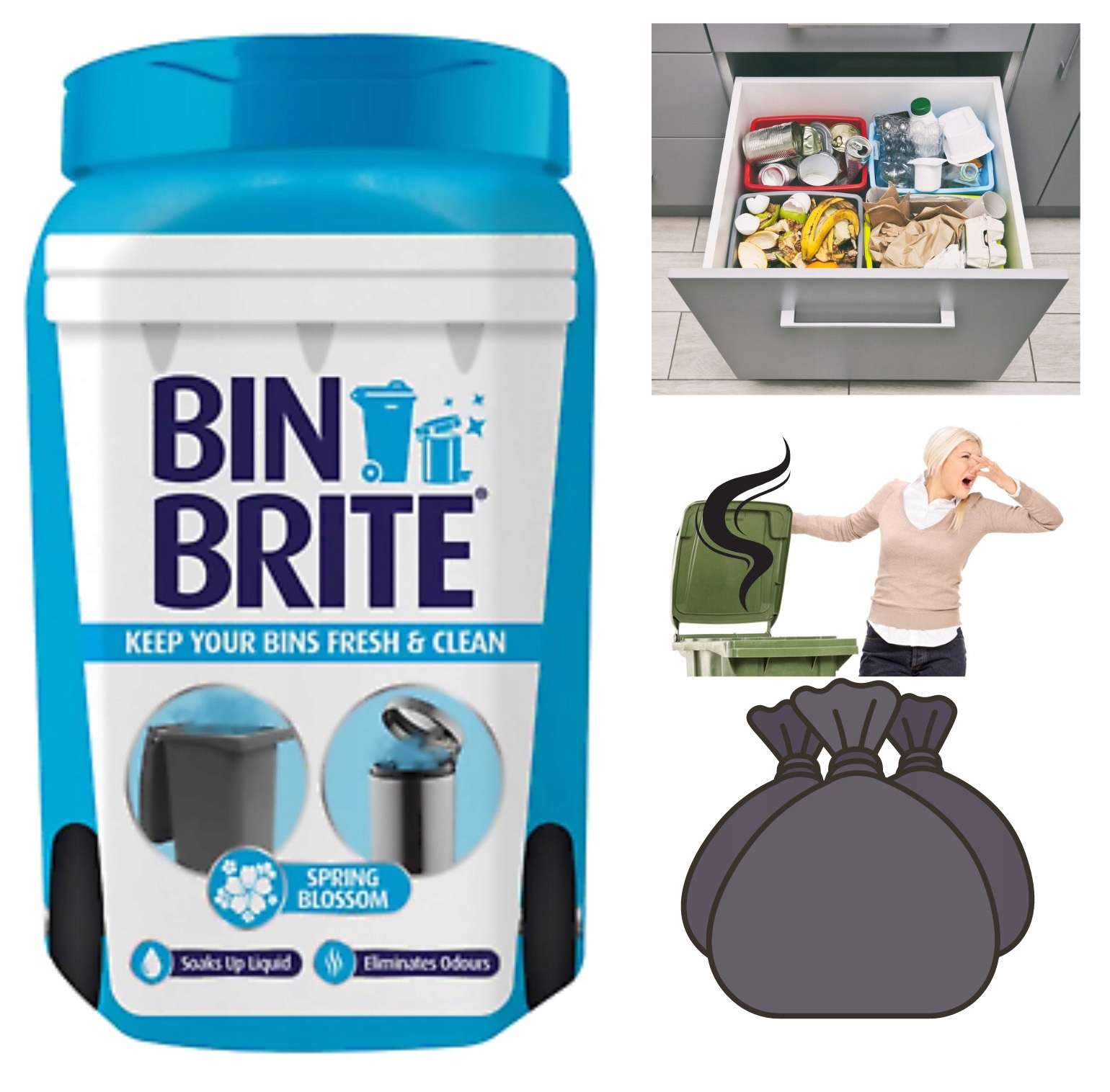 BINBRITE NEUTRALIZATOR zapachów do kosza na śmieci