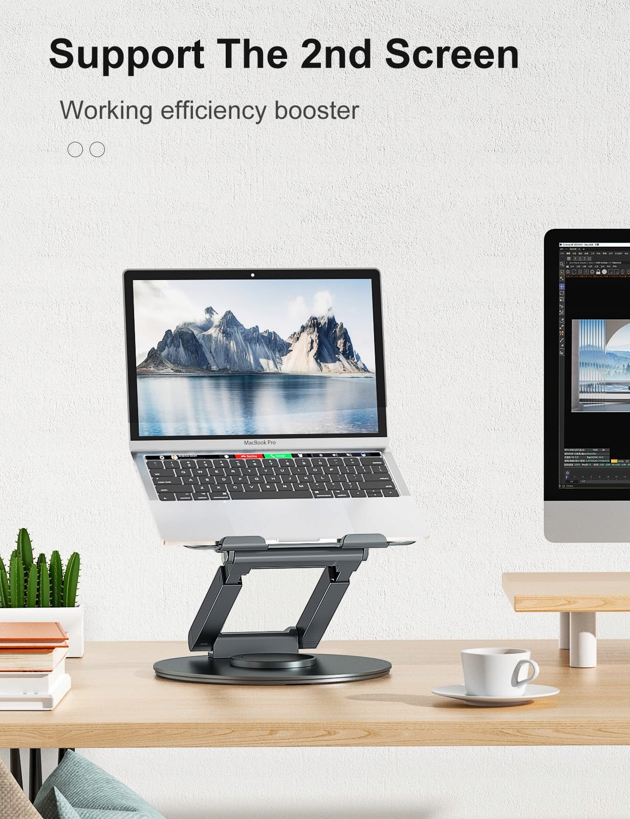 STÄNDER Laptop Regulowany Obrotowy Ergonomiczny Do Laptopów 10–17 Cali — miniatura 7