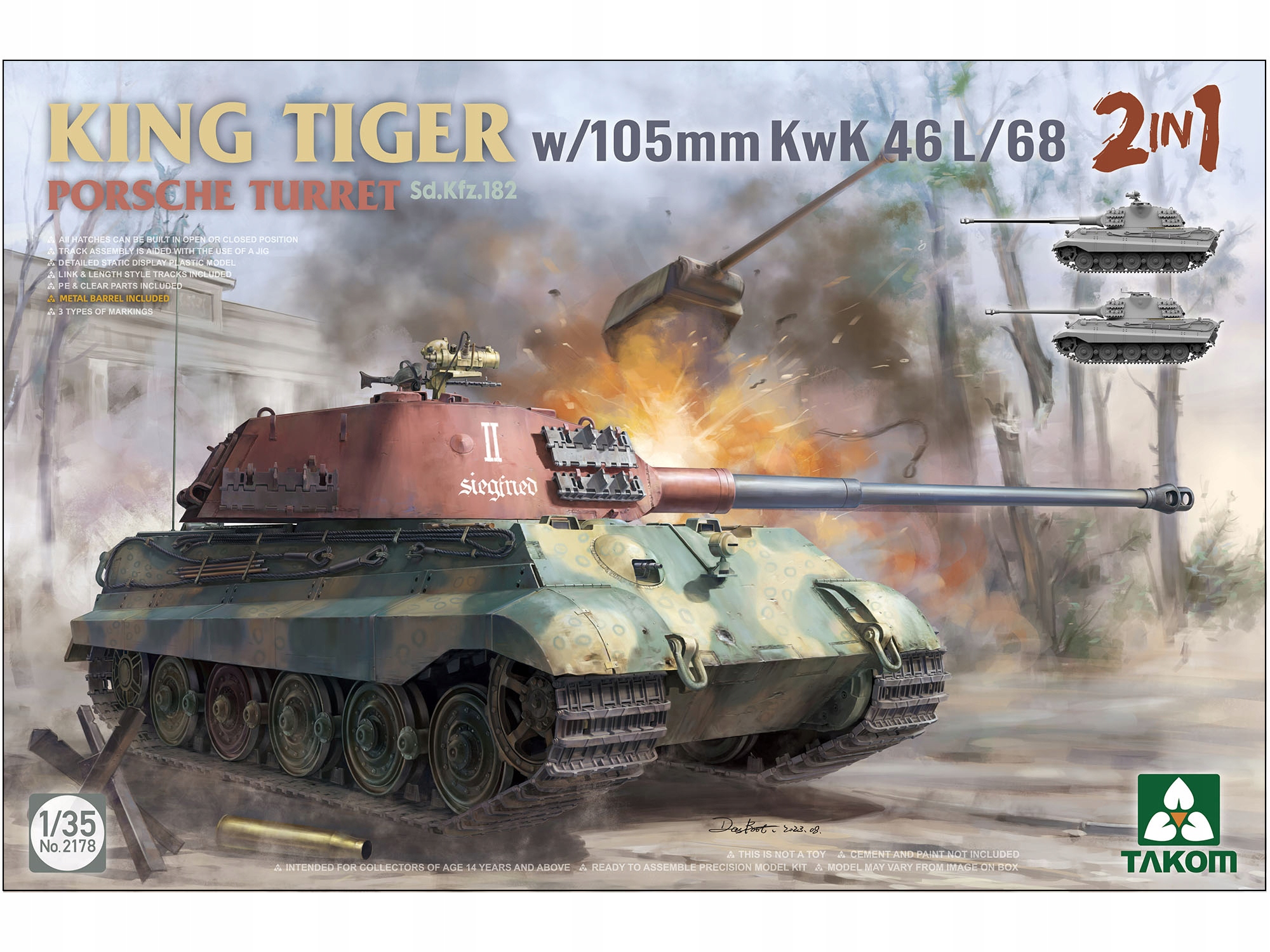 Tank Sd.Kfz.182 King Tiger Porsche turret model 2178 Takom