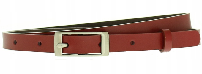 

Wąski pasek skórzany do sukienki Wiśniowy Skóra Pl