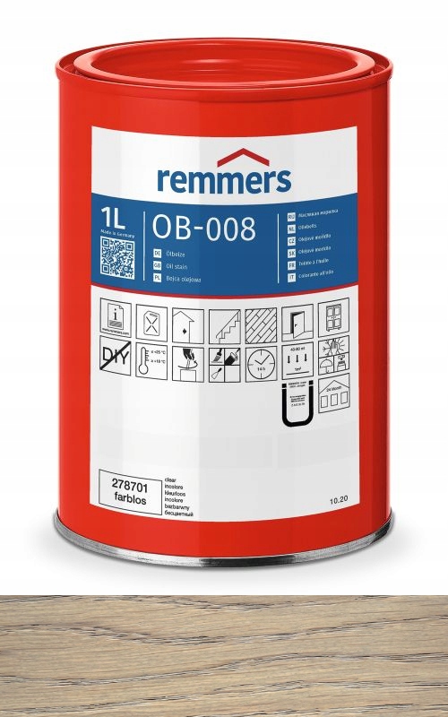 Remmers OB-008 1L Olejové mořidlo HWS-112 Šedá okenní barva