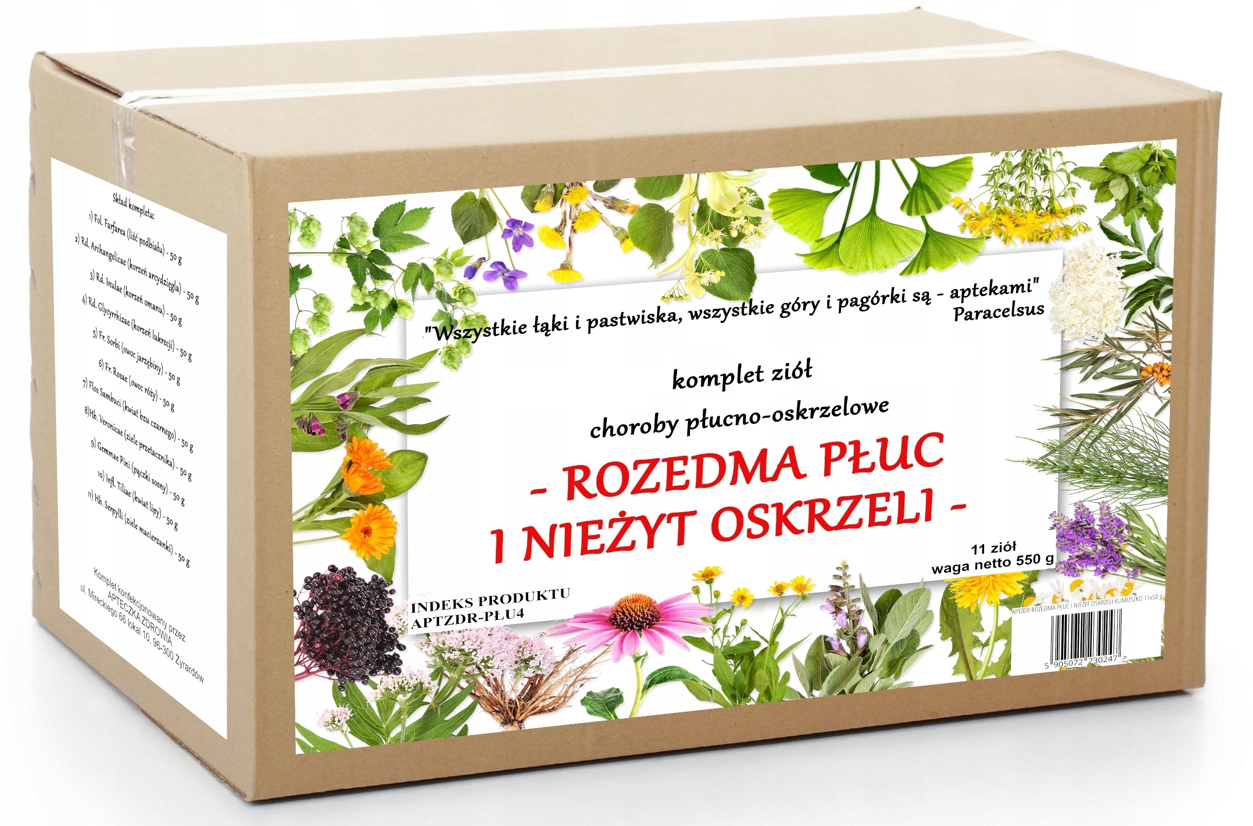 Rozedma Płuc komplet ziół Nieżyt oskrzeli POChP 550 g tradycyjna receptura