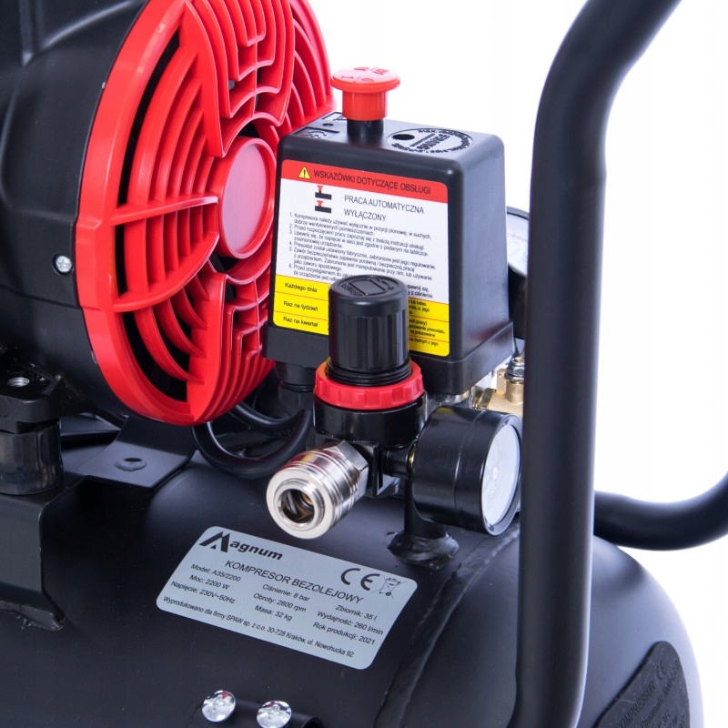 KOMPRESOR STOMATOLOGICZNY MAGNUM 2200W 35L 78dB Moc silnika 2.99 KM