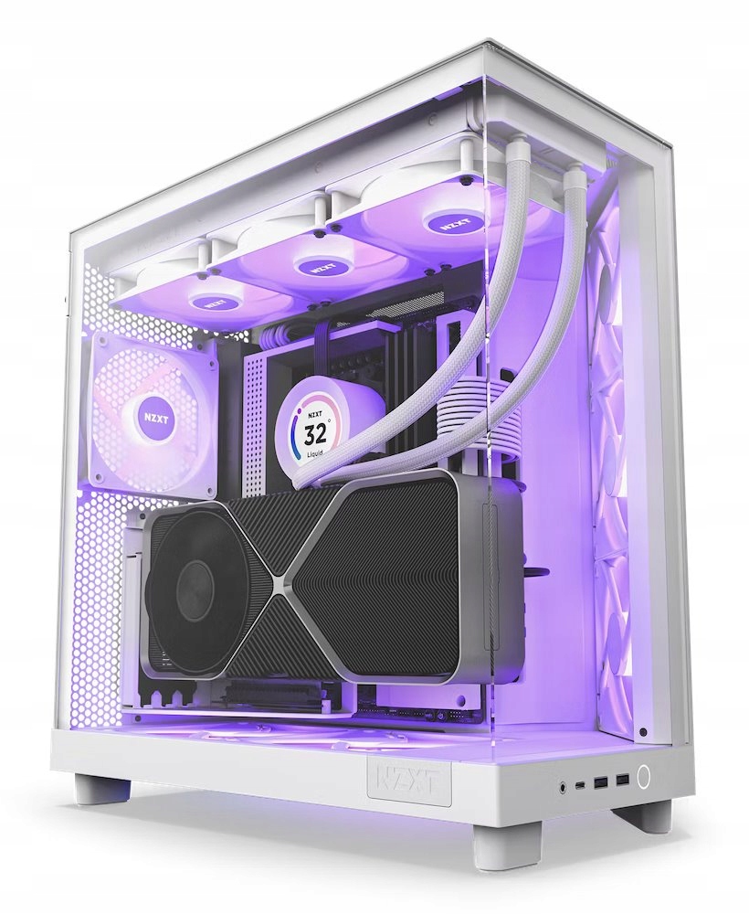 Nzxt skříň H6 Flow Rgb dvoukomorová MidT 3x120mm Rgb fan 2xUSB 3.2