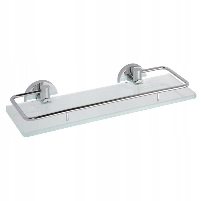 Sapho X-round E sklenená polička s relingom 300x130 mm chróm XR607