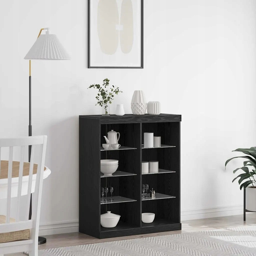 vidaXL Led komoda Černý dub 81 x 37 x 100 cm Kompozitní dřevo