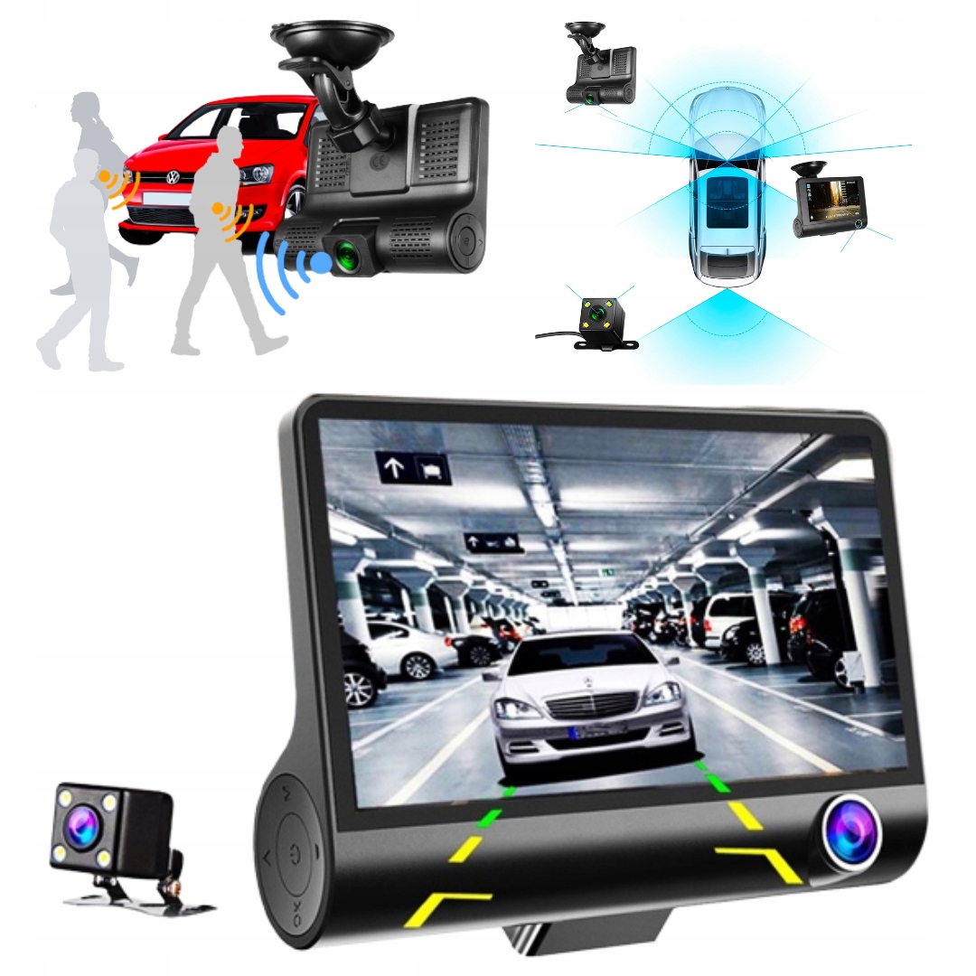 WIDEOREJESTRATOR KAMERA COFANIA 3 KAMERY FULL HD