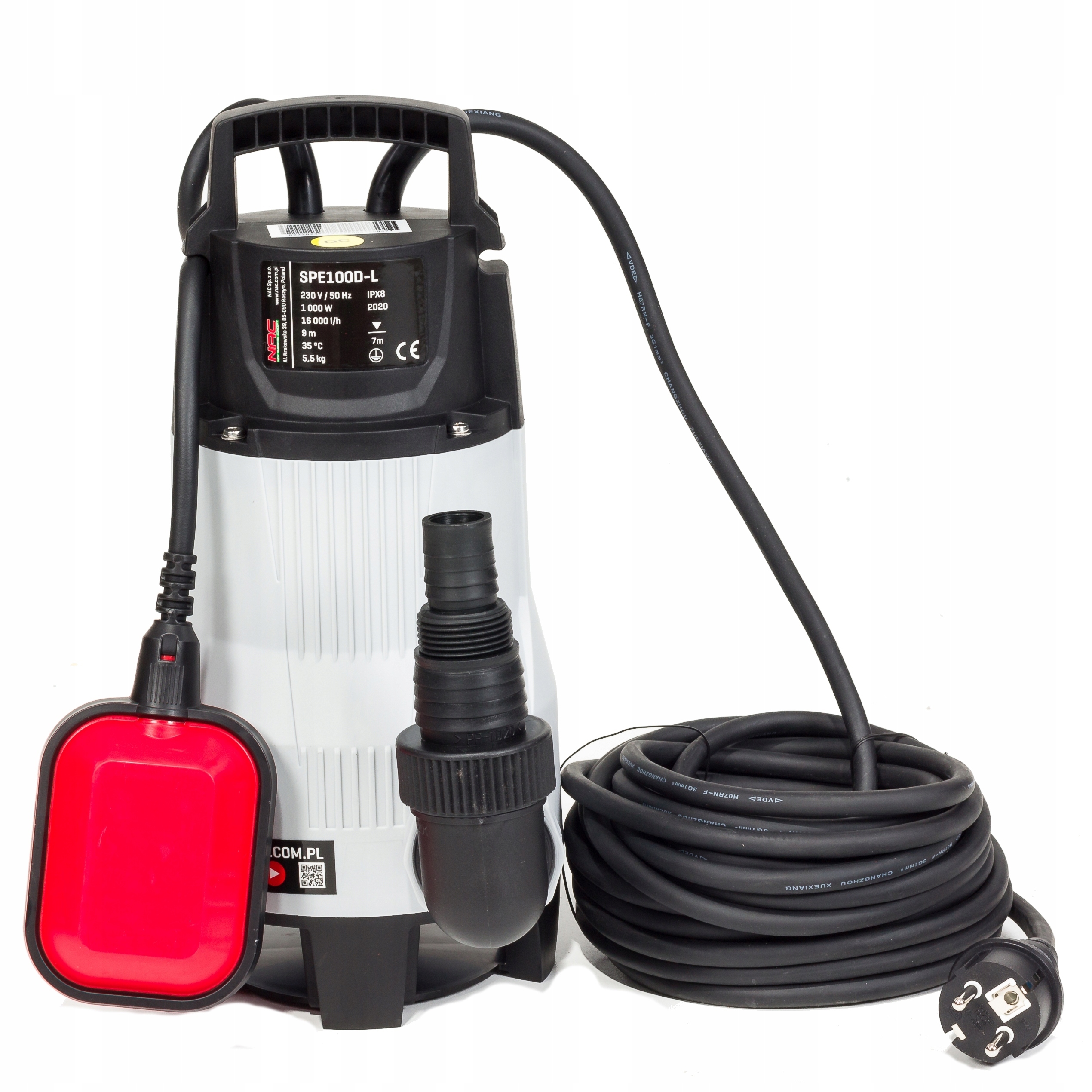 Pompa Ogrodowa Zatapialna Nac SPE100D-L Do Wody Brudnej 1000W 16000L/H