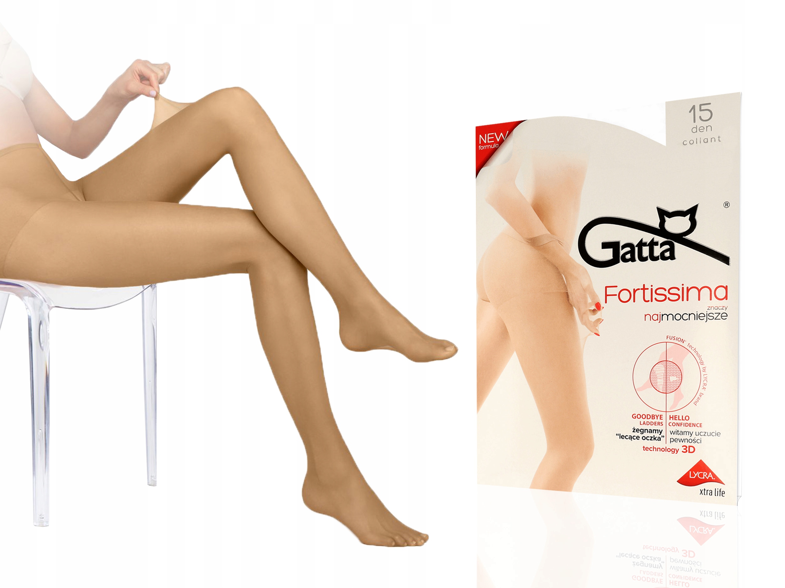 

Gatta Fortissima rajstopy, 15 den lycra golden 4-L