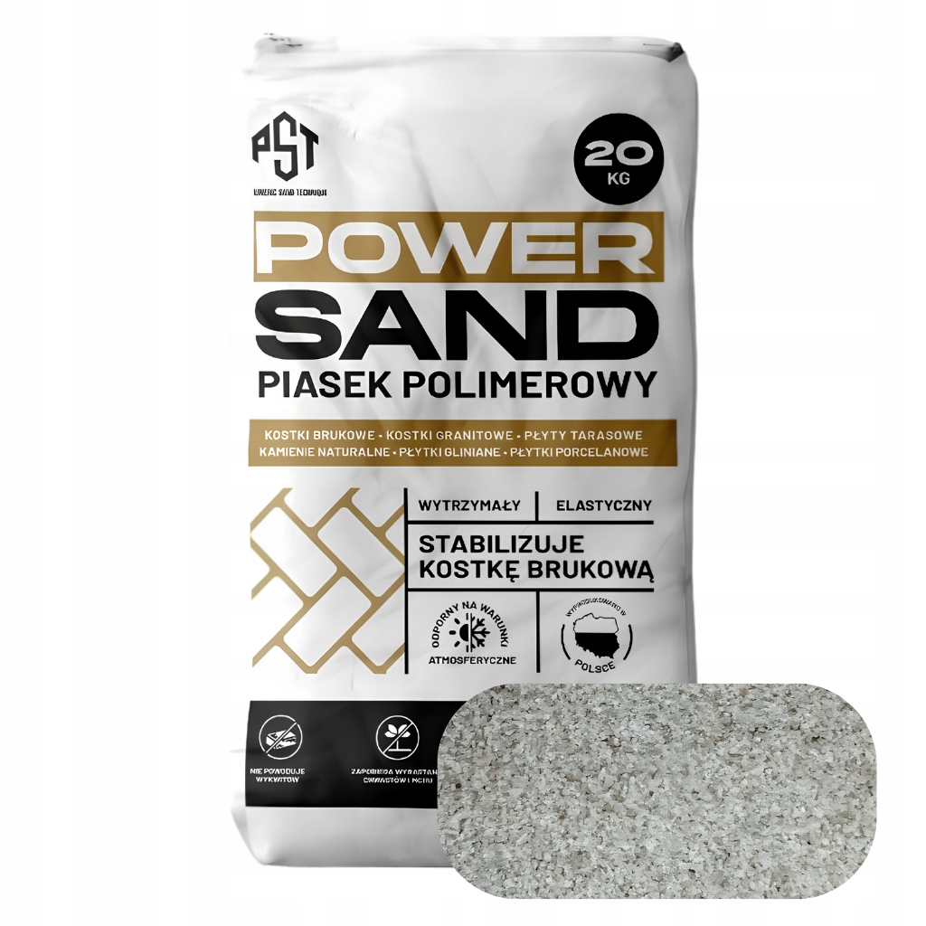Piasek polimerowy fuga do kostki bruku płyt piaskowy biały PowerSand 20kg