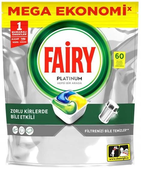 Fairy Platinum All in One Lemon kapsle do myčky nádobí 60 ks
