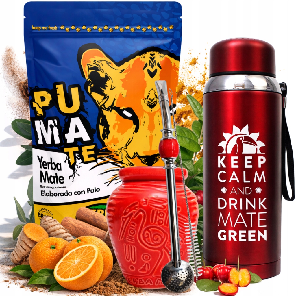 Sada Premium Yerba Mate PumaTe Led termoska 800 ml Matero