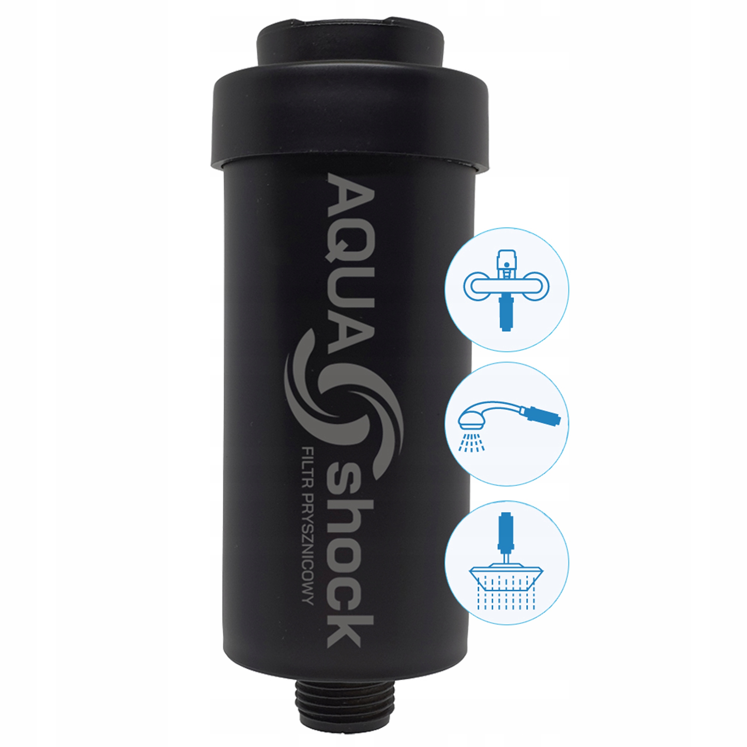 Filtr Wody Prysznicowy do Prysznica Kdf Czarny