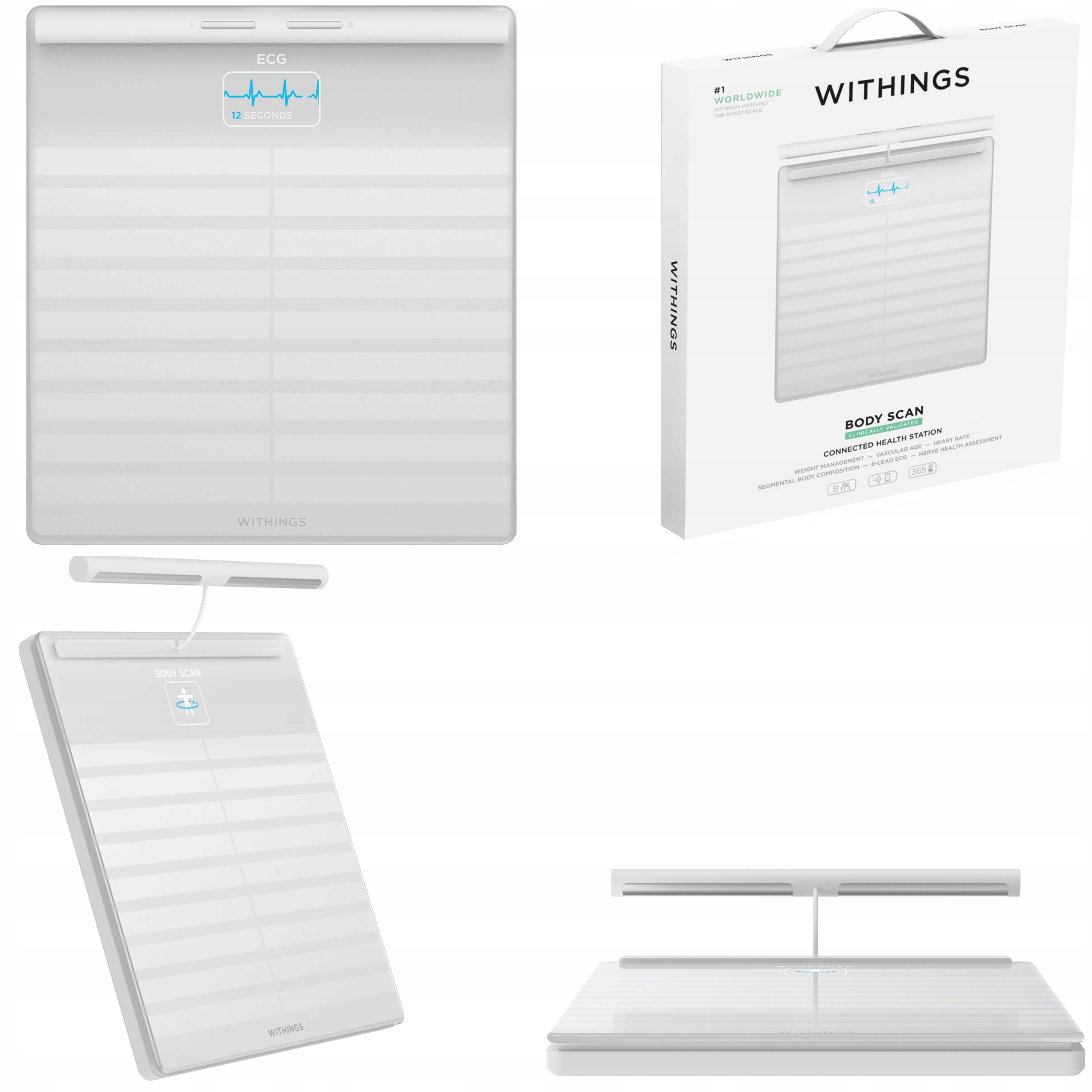 Withings Body Scan Waga z Analizą Składu Masy Ciała oraz Pomiarem Tętna