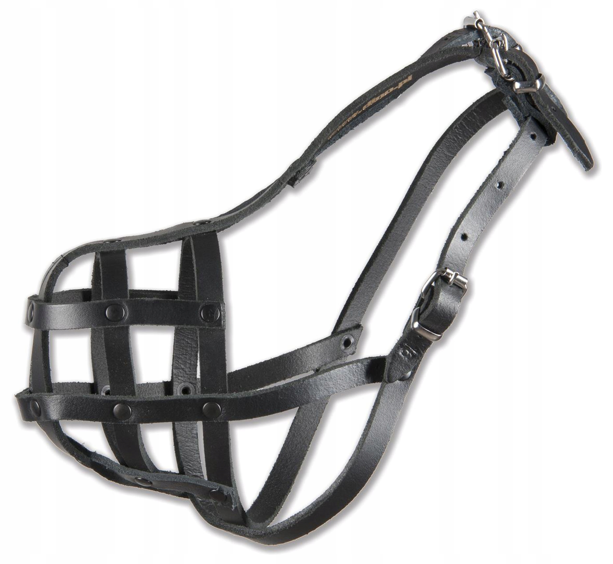 Levně dino kožený náhubek 16 boxer malý nýtovaný 60016