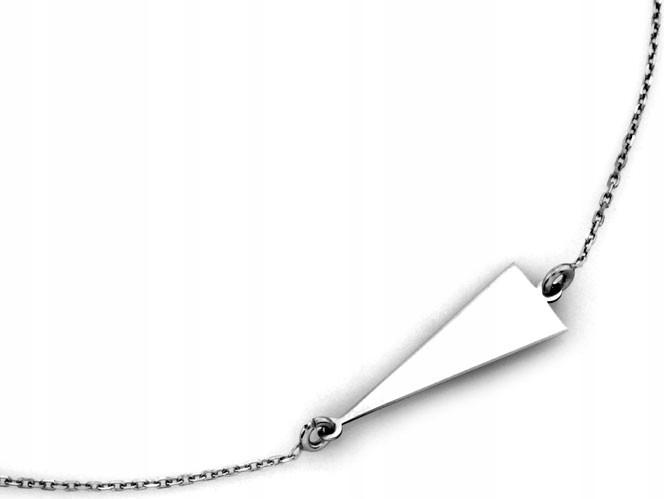 Dámský originální náhrdelník s trojúhelníkovým prvkem r45 stříbro 925, módní