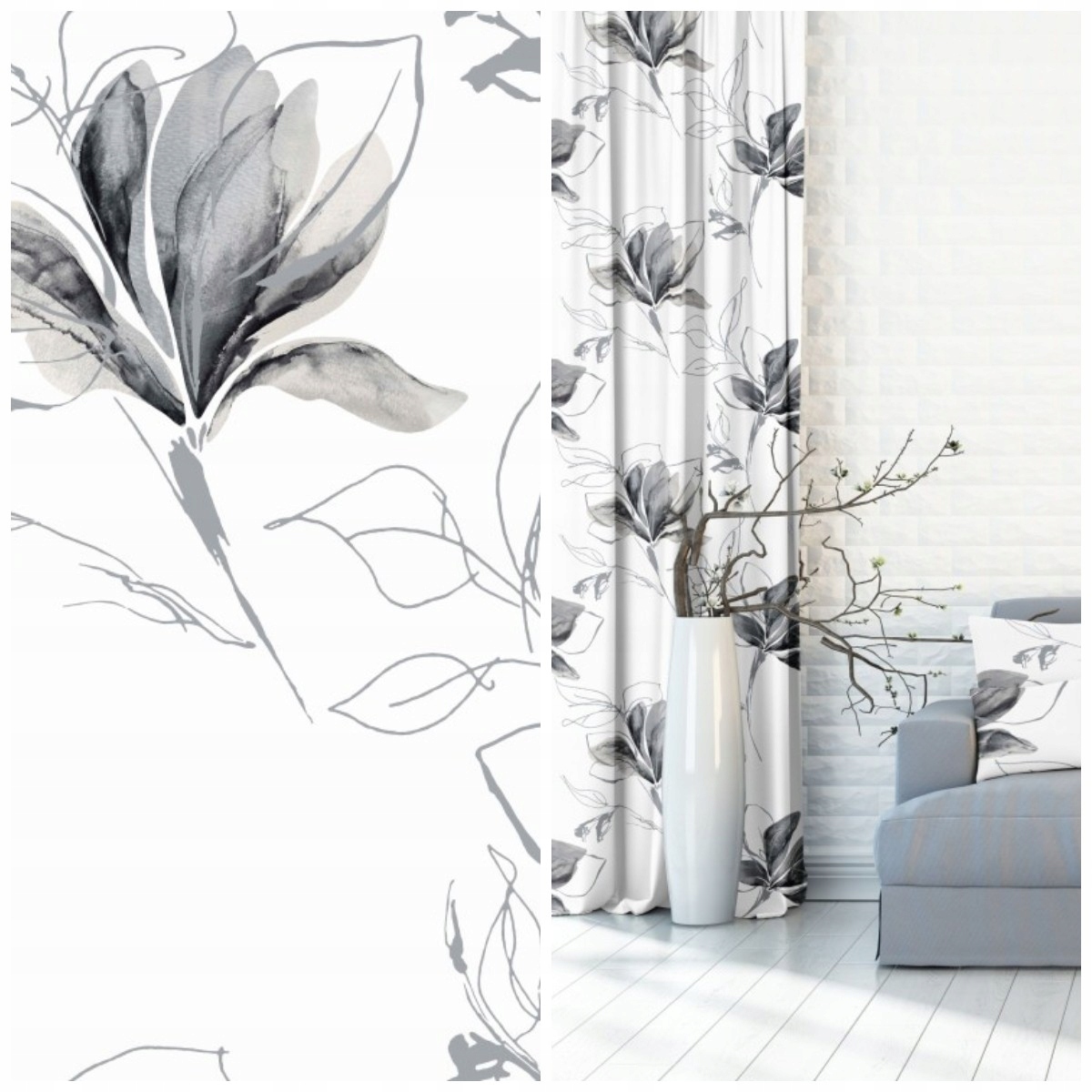 

Tkanina materiał na zasłony z metra 150cm magnolie