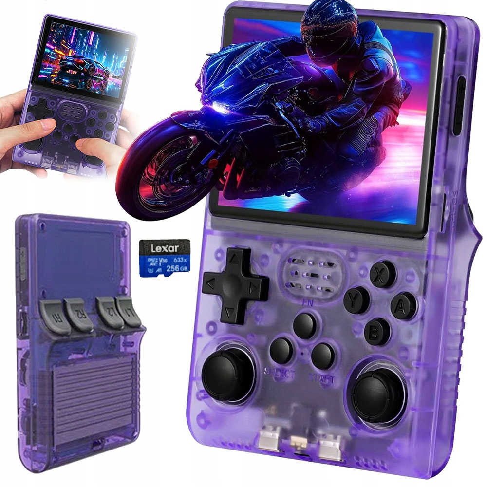 Konsola Do Gier Retro 256 Gb 3,5'' Fioletowy R40s Z Torba 640*480P