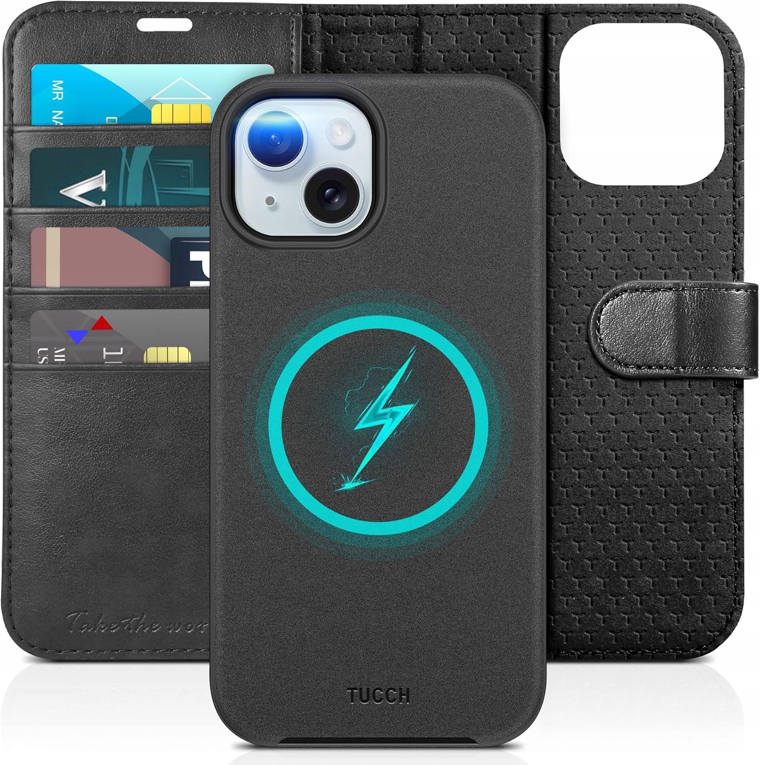 Etui odpinany 2w1 do iPhone 15 5G 6,1" case z klapką portfel Rfid plecki