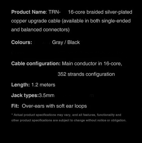 Kabel C-pin 3,5mm 16 żył OCC Silver KZ ZS10 ZSN Model 16core