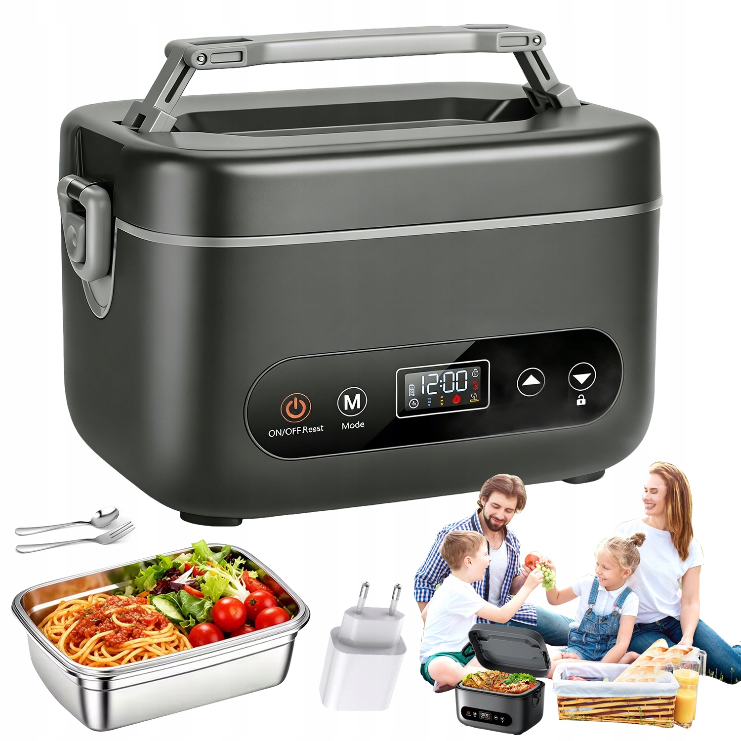 Elektrický Obědový Box 1 2 L S Rychlým Ohřevem A Dotykovým Panelem