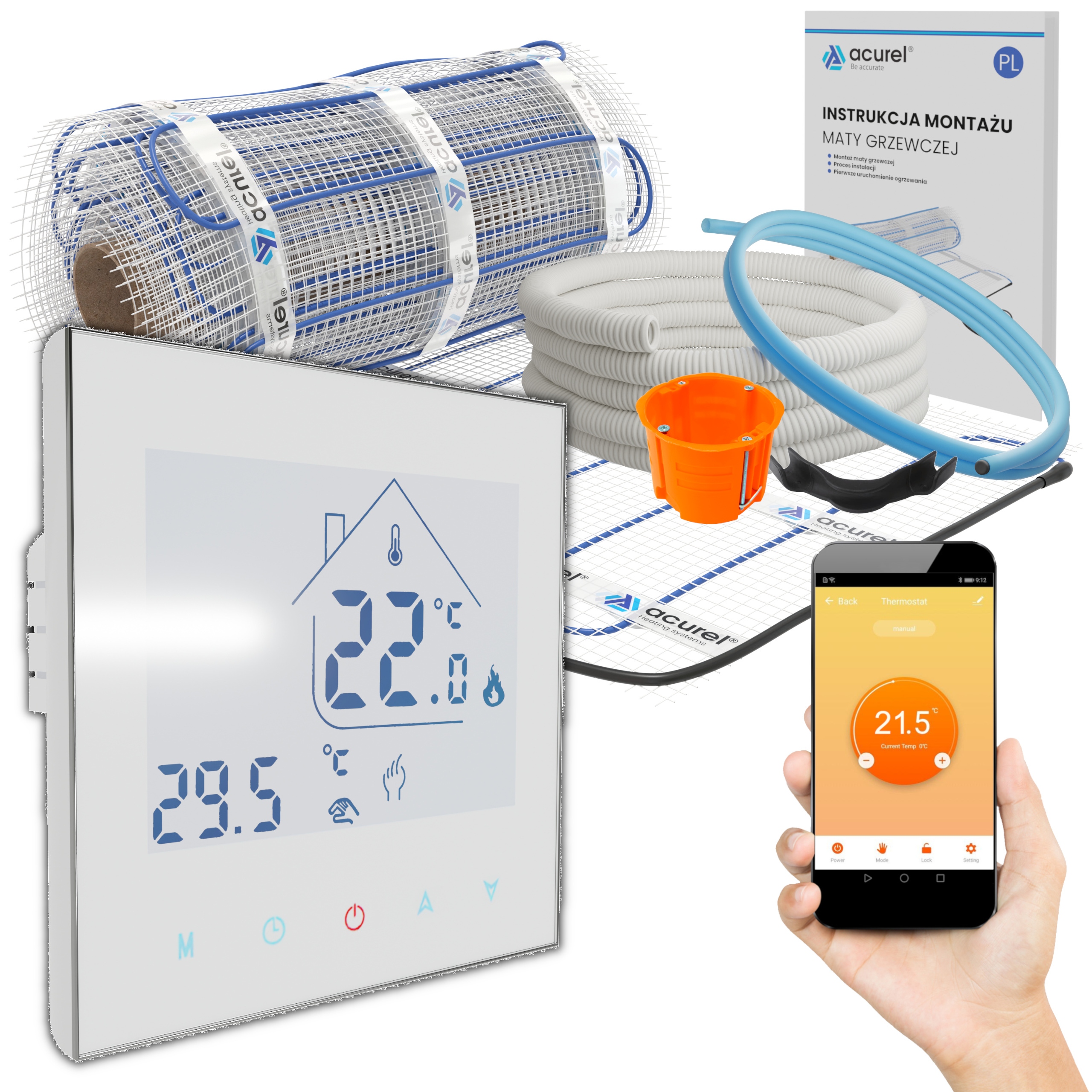 

Termostat Pokojowy WiFi Mata Grzewcza Zestaw 4M2