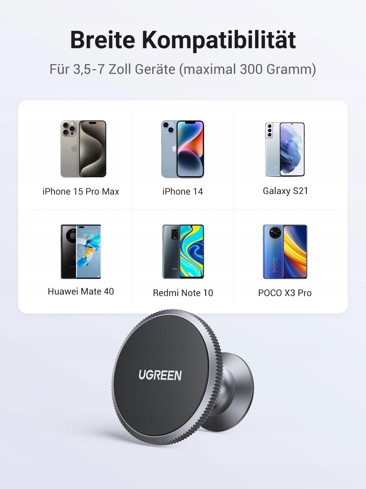 UGREEN Magnetyczny Uchwyt Samochodowy 360° do iPhone 15 14 Galaxy S23 — miniatura 7
