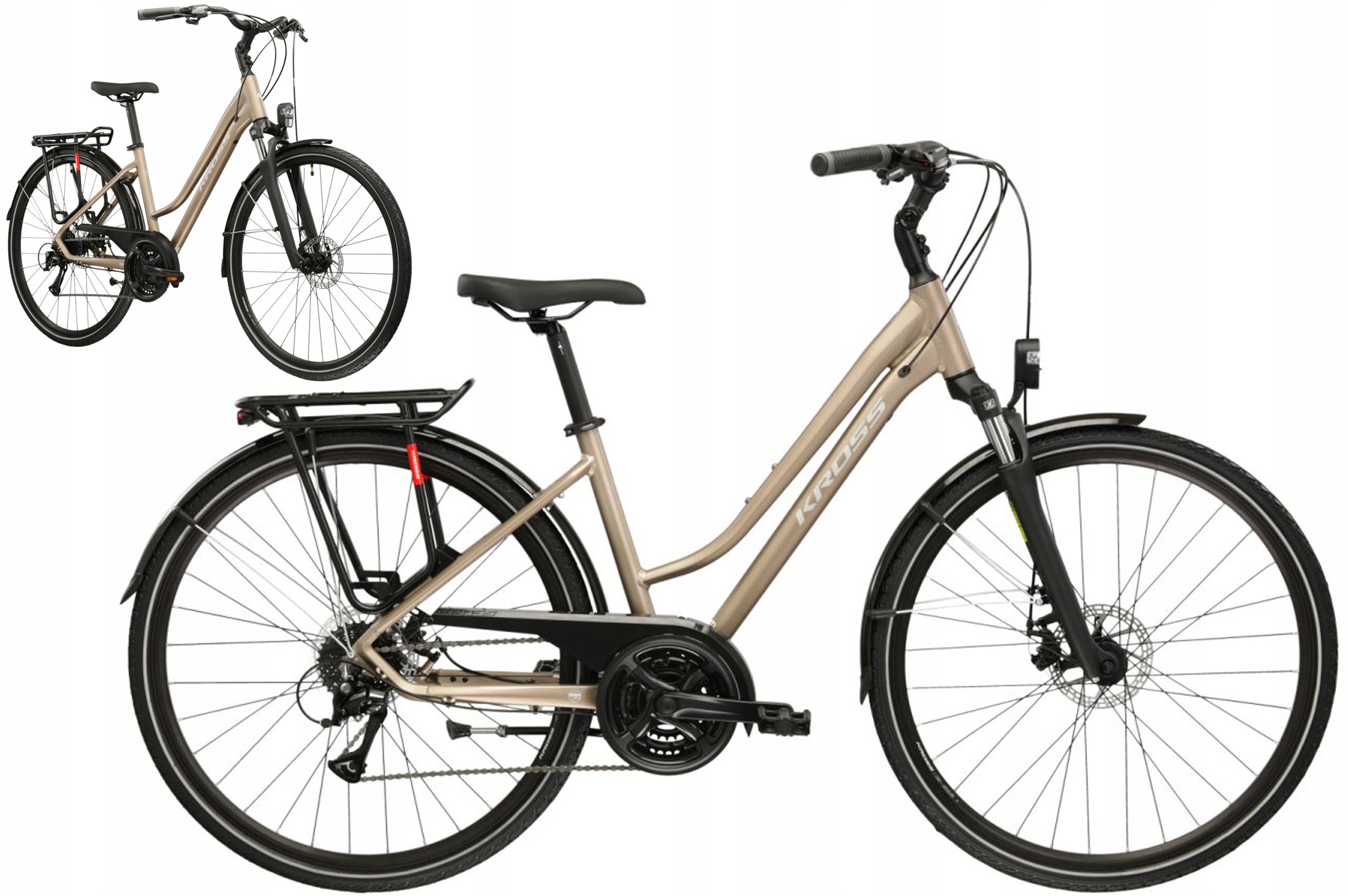 Rower trekkingowy 28" Kross Trans 3.0 rama M 17" brązowy srebrny R25