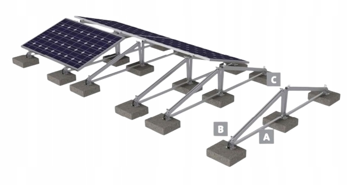 Aluminiowa Konstrukcja fotowoltaika wschód zachód z szyną dolną