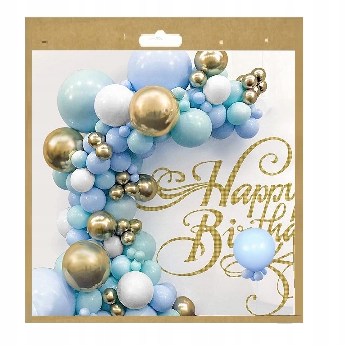

Balony Błękitne złote Łuk girlanda 122 szt