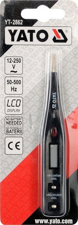 YATO MIERNIK PROBÓWKA PRÓBNIK NAPIĘCIA WYŚWIETLACZ LCD 12-250 V YT-2862 Rodzaj próbnik