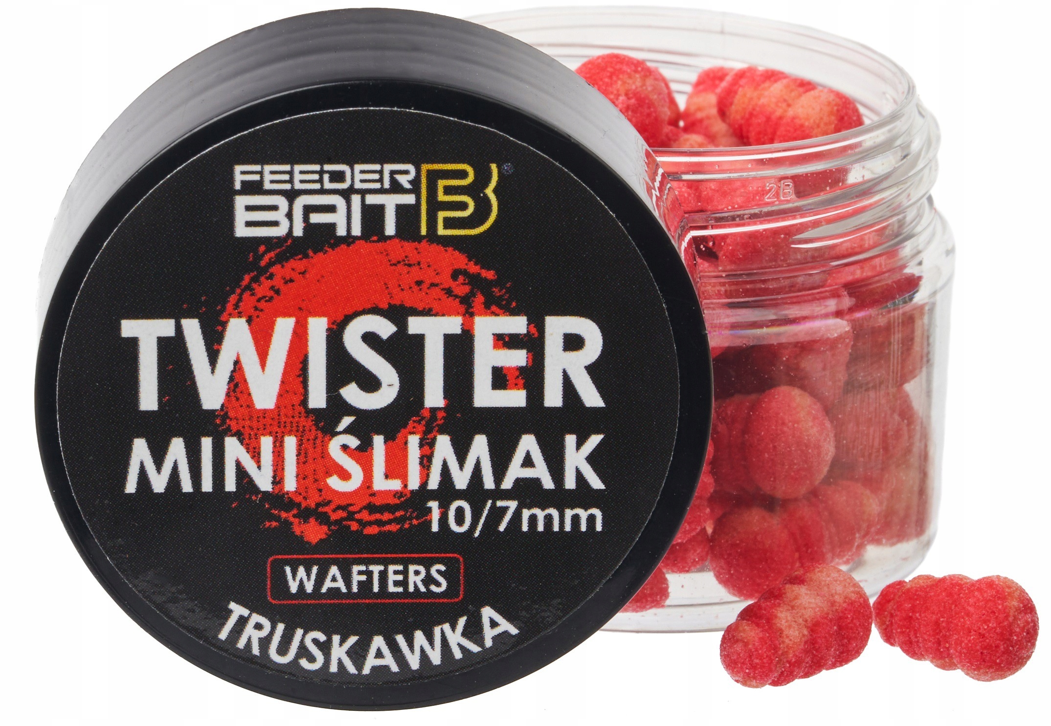 Mini Ślimak Twister Wafters Feeder Bait Truskawka