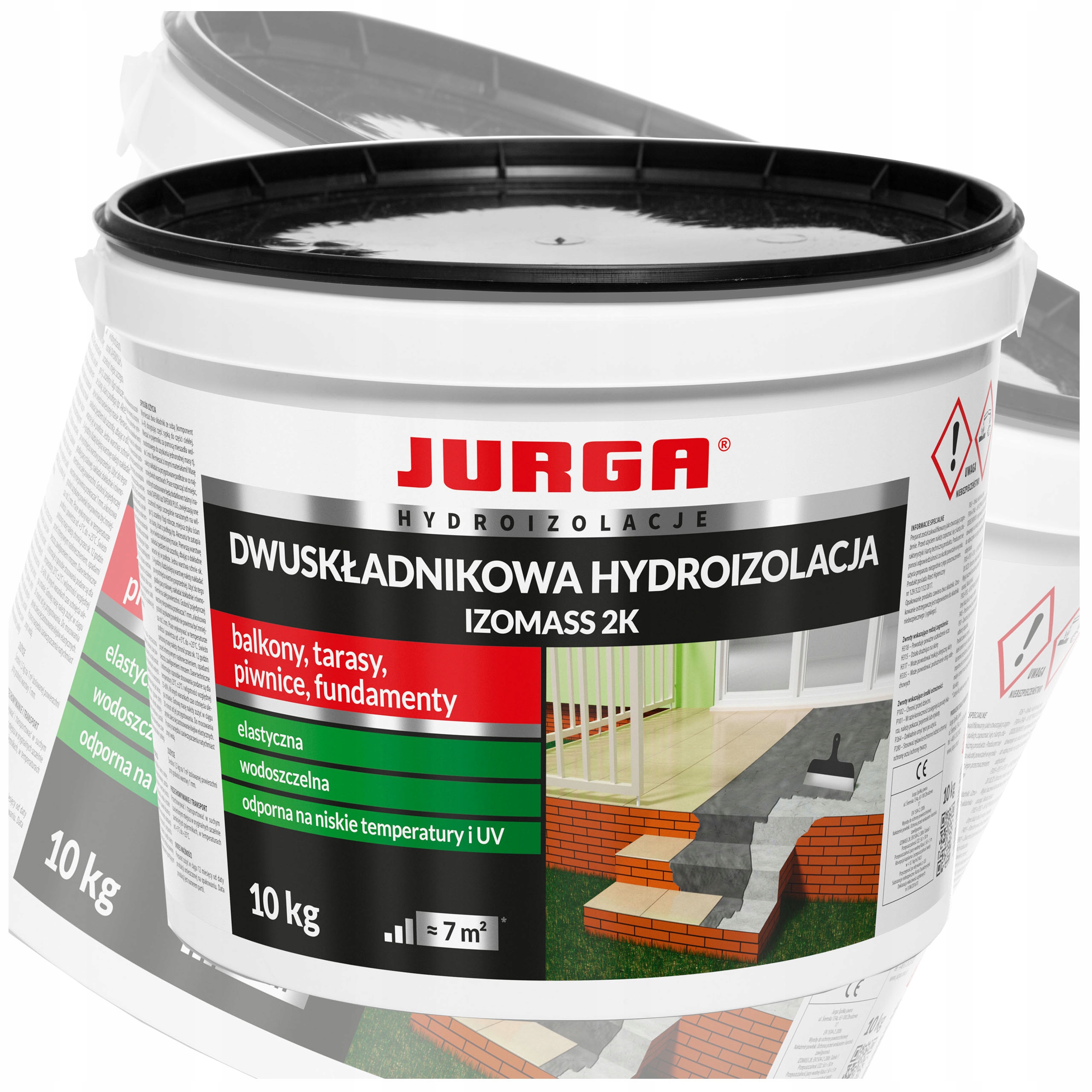 Hydroizolacja Balkonu Tarasu Ścian Fundamentów Elastyczna Izomass 2K Jurga