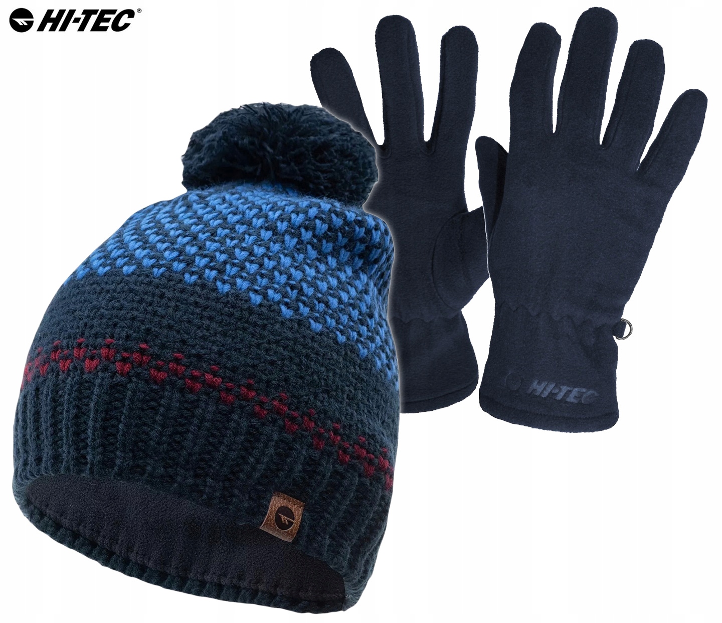 CZAPKA ZIMOWA MĘSKA RĘKAWICE POLAROWE HI-TEC HERVIN SALMO KOMPLET 2w1 CK64 Marka Hi-Tec