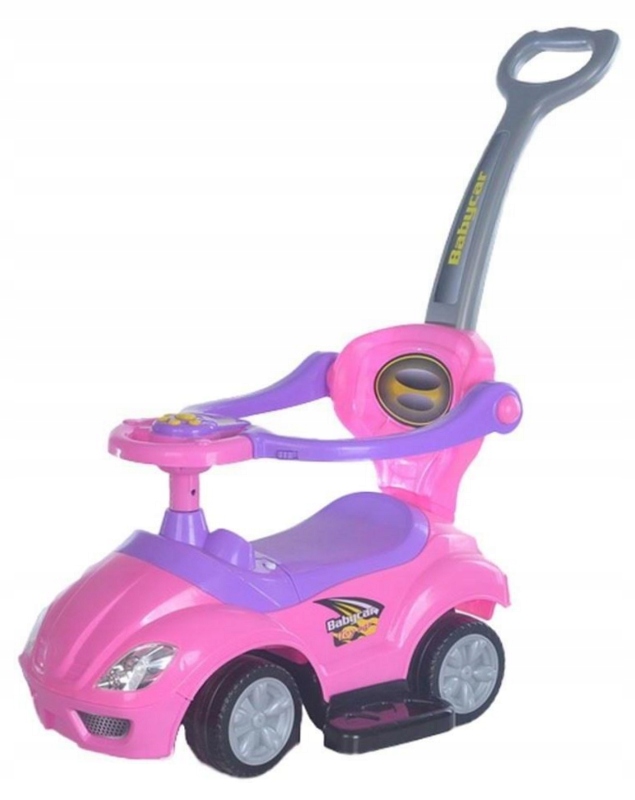 Jeździk z rączką 3w1 Car różowy