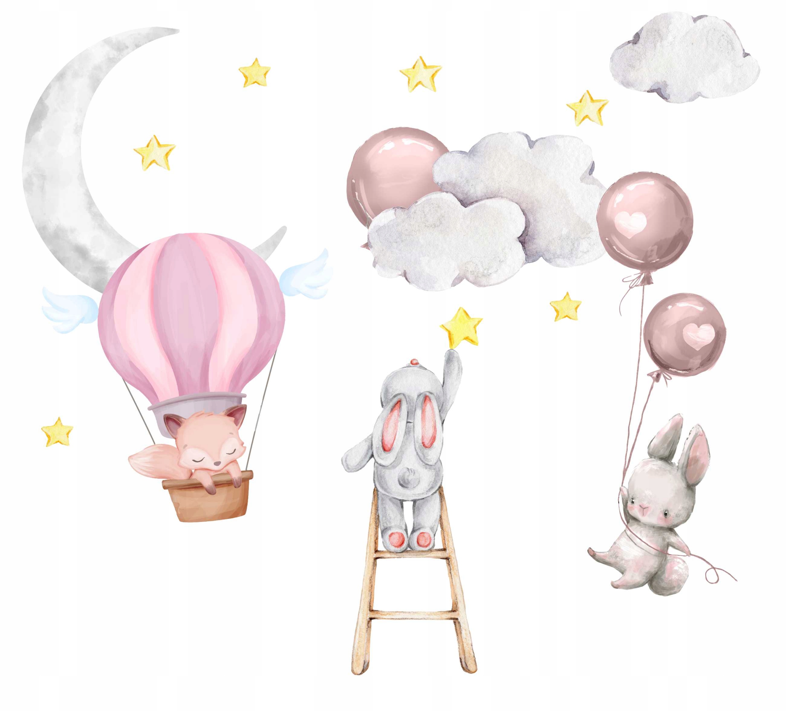 

naklejki dla dzieci na ścianę balony balon królik