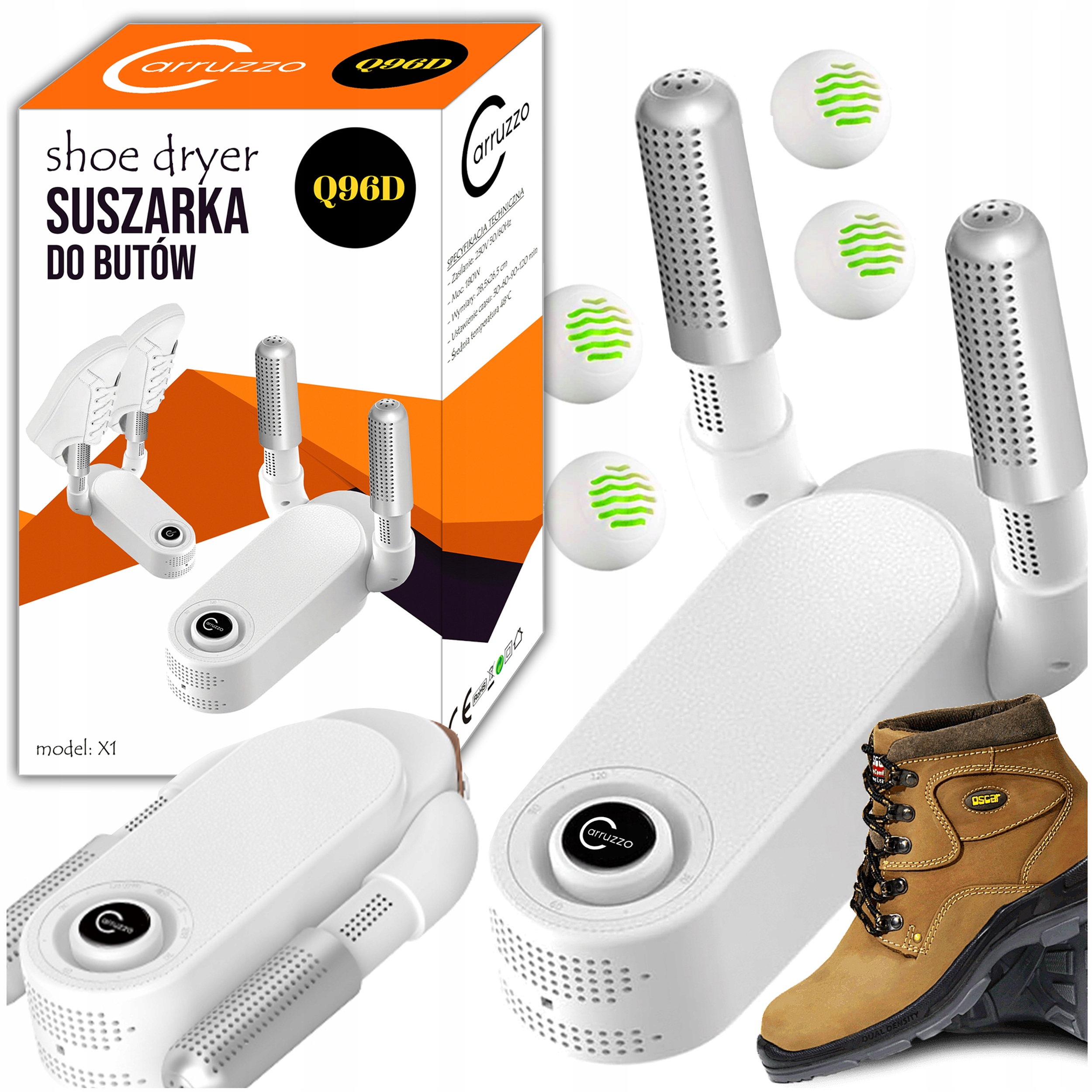 Suszarka Do Butów Obuwia Rękawic + Pochłaniacz Wilgoci Zapachów + Gratis