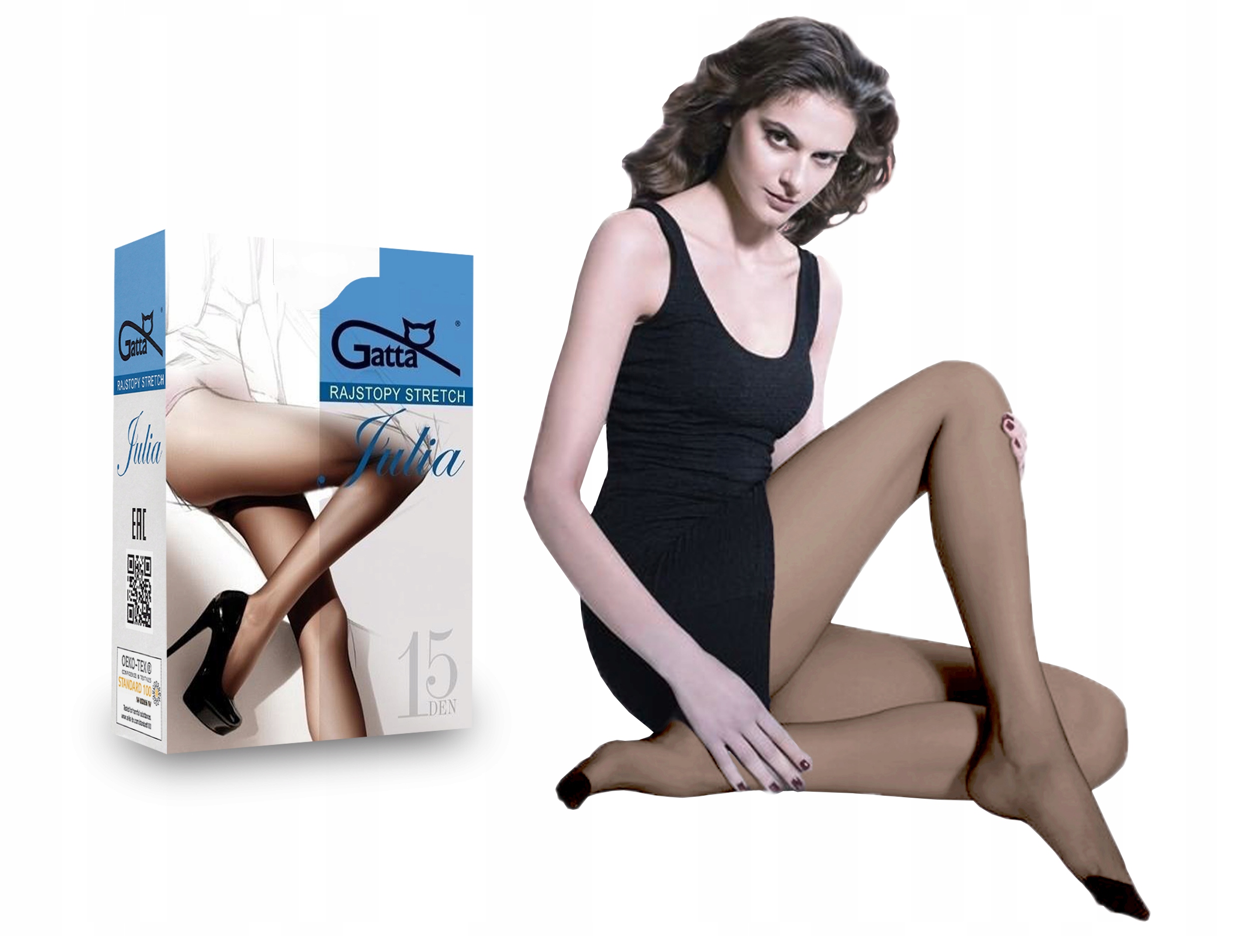 

Gatta rajstopy półmatowe Julia, 15 den, beige, 4-L