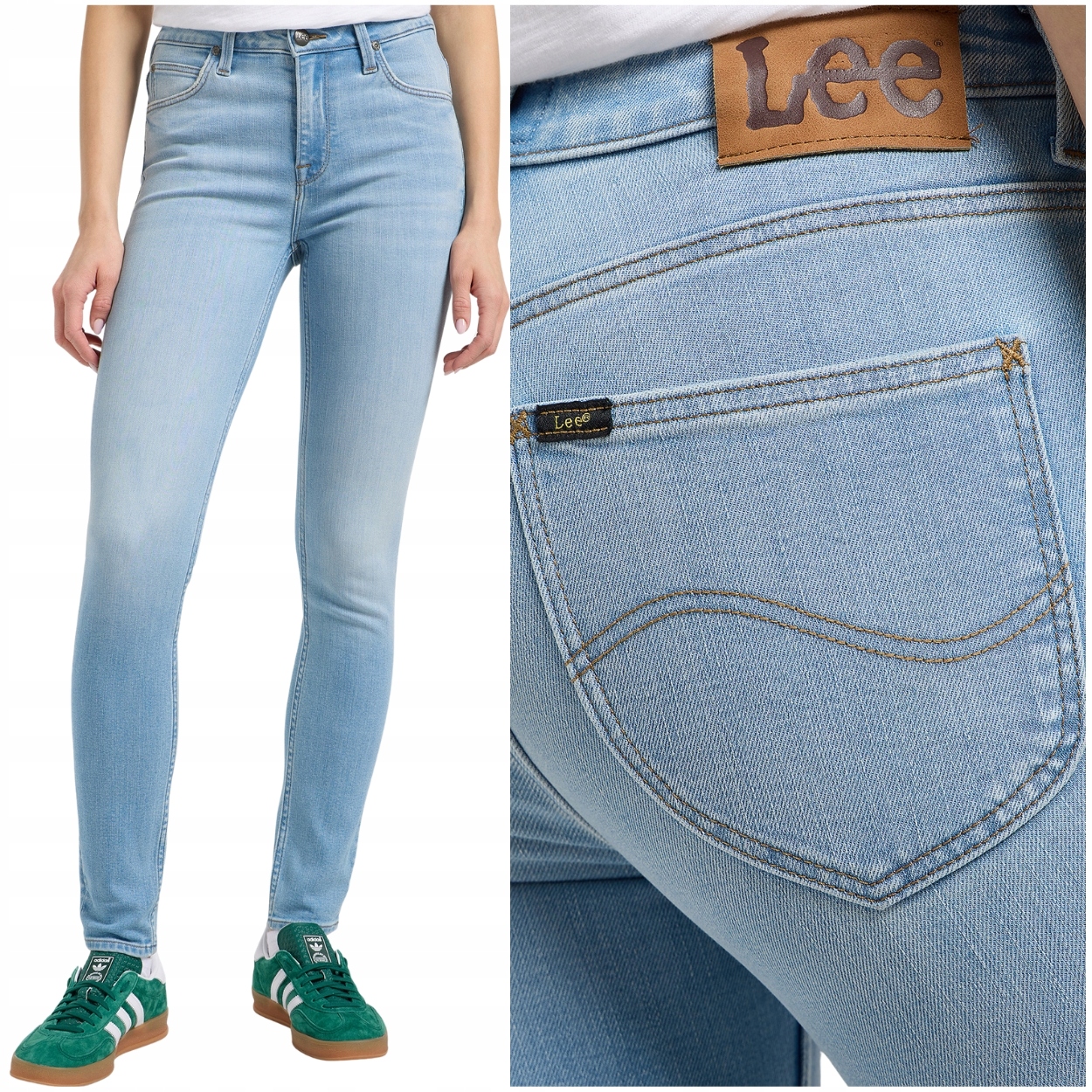 Lee Scarlett High LightChaos vysoké dámské džínové kalhoty úzké nohavice W28 L31
