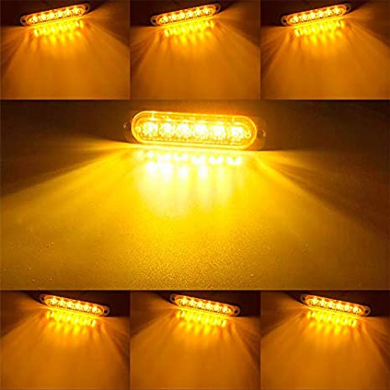 4 Lampa obrysowa strobo 6 LED 12V-24V pomarańczowa Źródło światła LED