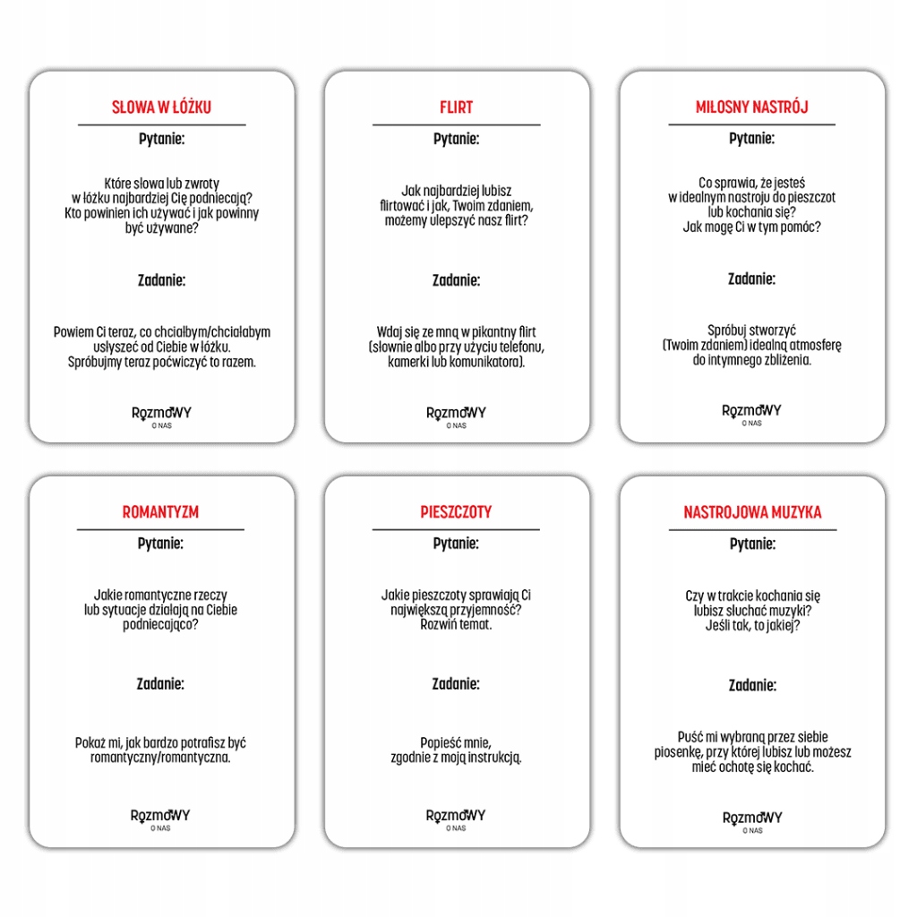 ROZMOWY O NAS INTYMNOŚĆ I NAMIĘTNOŚĆ - GRA DLA PAR Typ Podstawa