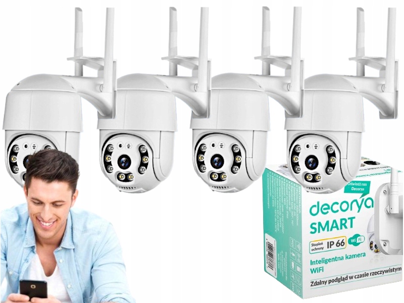 Sada pro monitorování domu a bytu 4x venkovní kamera Otočná aplikace