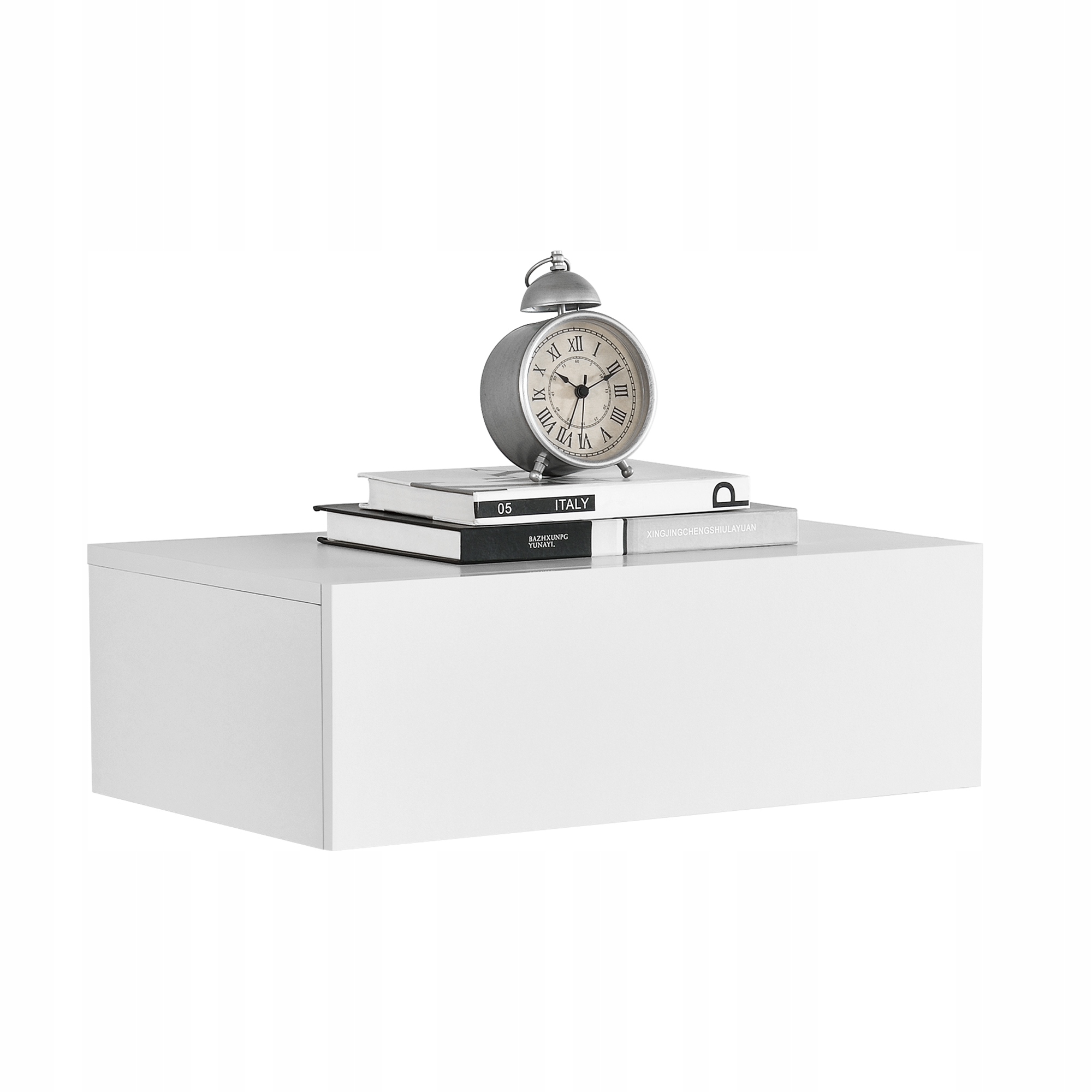 Nástěnná police Oslo s zásuvkou 46x30x15 cm bílá matná