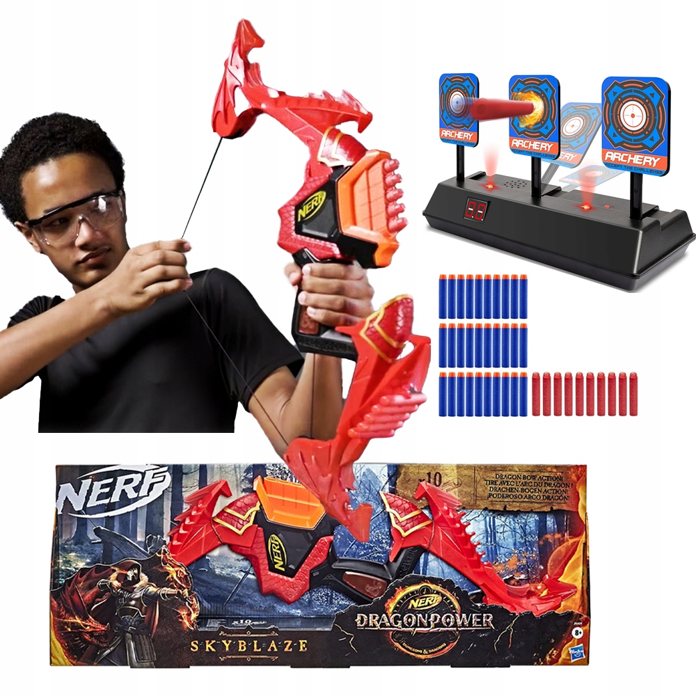 

Nerf Łuk Skyblaze +elektroniczna Tarcza Cel
