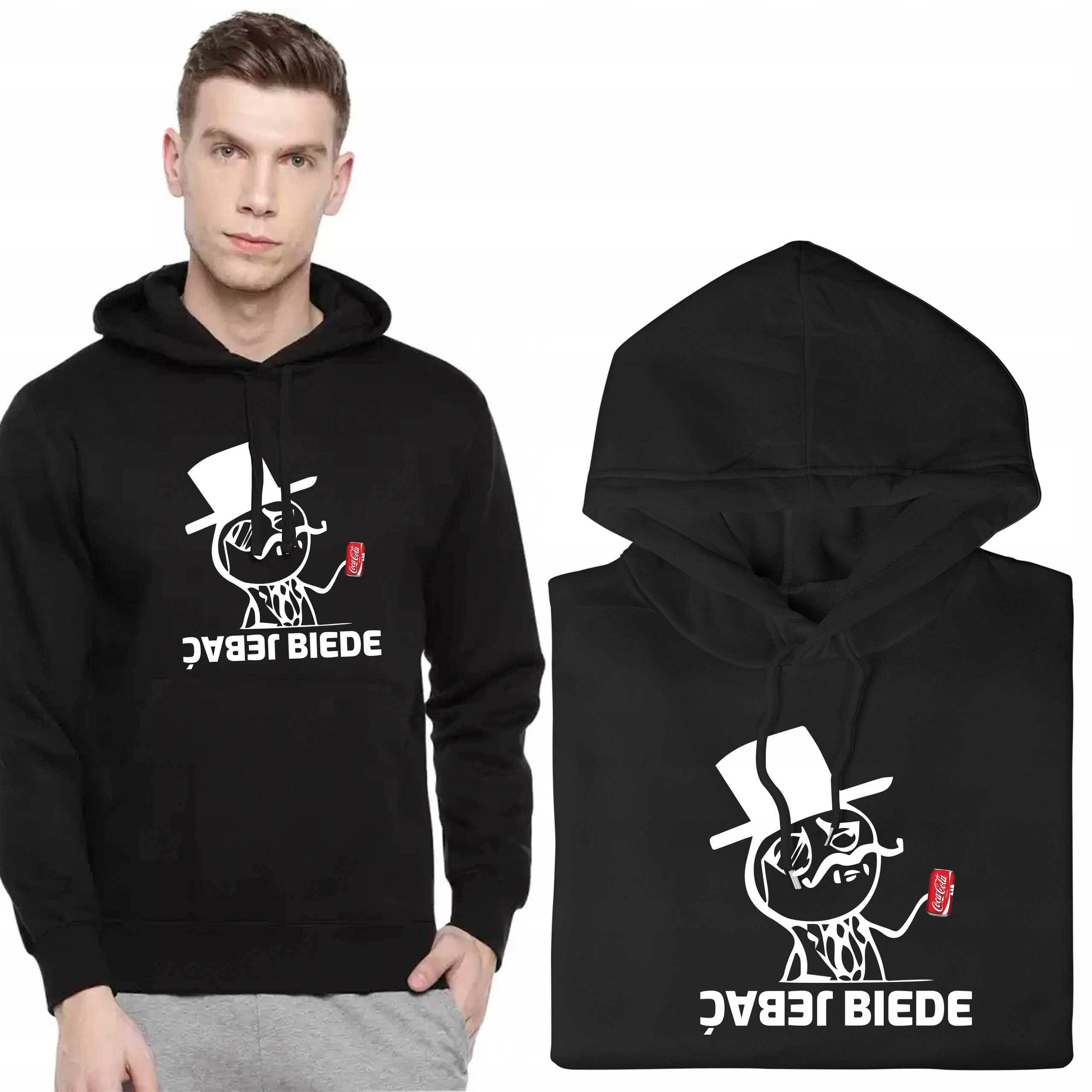 

Bluza Męska z Kapturem Je*ać Biedę MiX XL