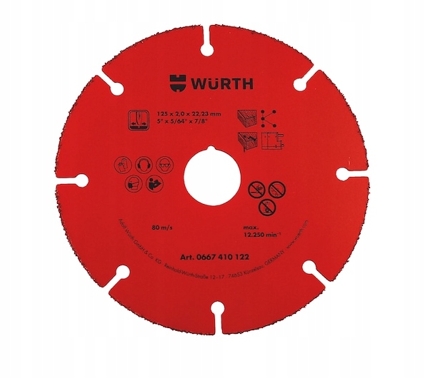 

Wurth Tarcza tnąca Hm D125X2X22,2 MM